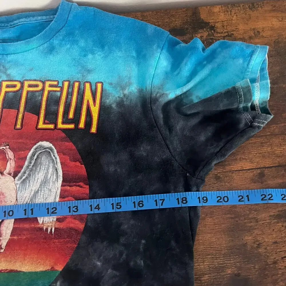Led Zeppelin Tie Dye T-Shirt US Tour 1975 Graphic Tee Size M Boho Hippie *Flaw - Picture 7 of 10